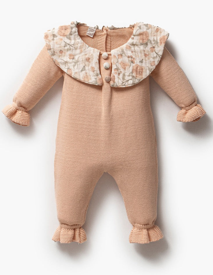 MAXI Baby Newborn 6 Teilig Strickset - Vintage - Musselindetail - Peachy