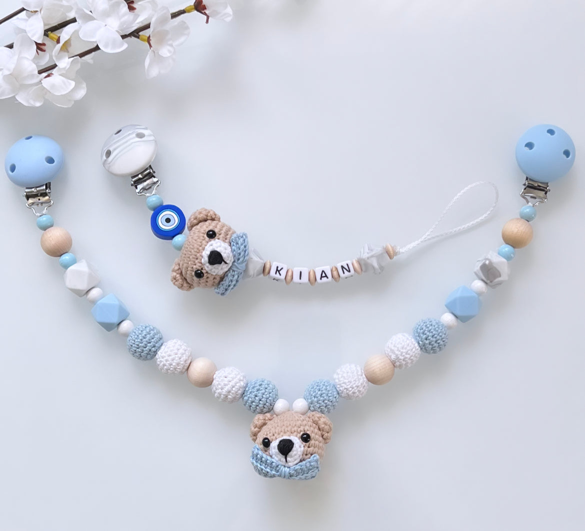 Schnullerkette Kinderwagenkette Set