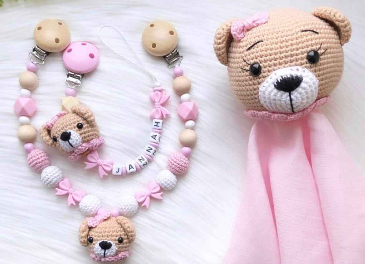 Lovely Bär-Set 5 - Schnullerketten-Yasi