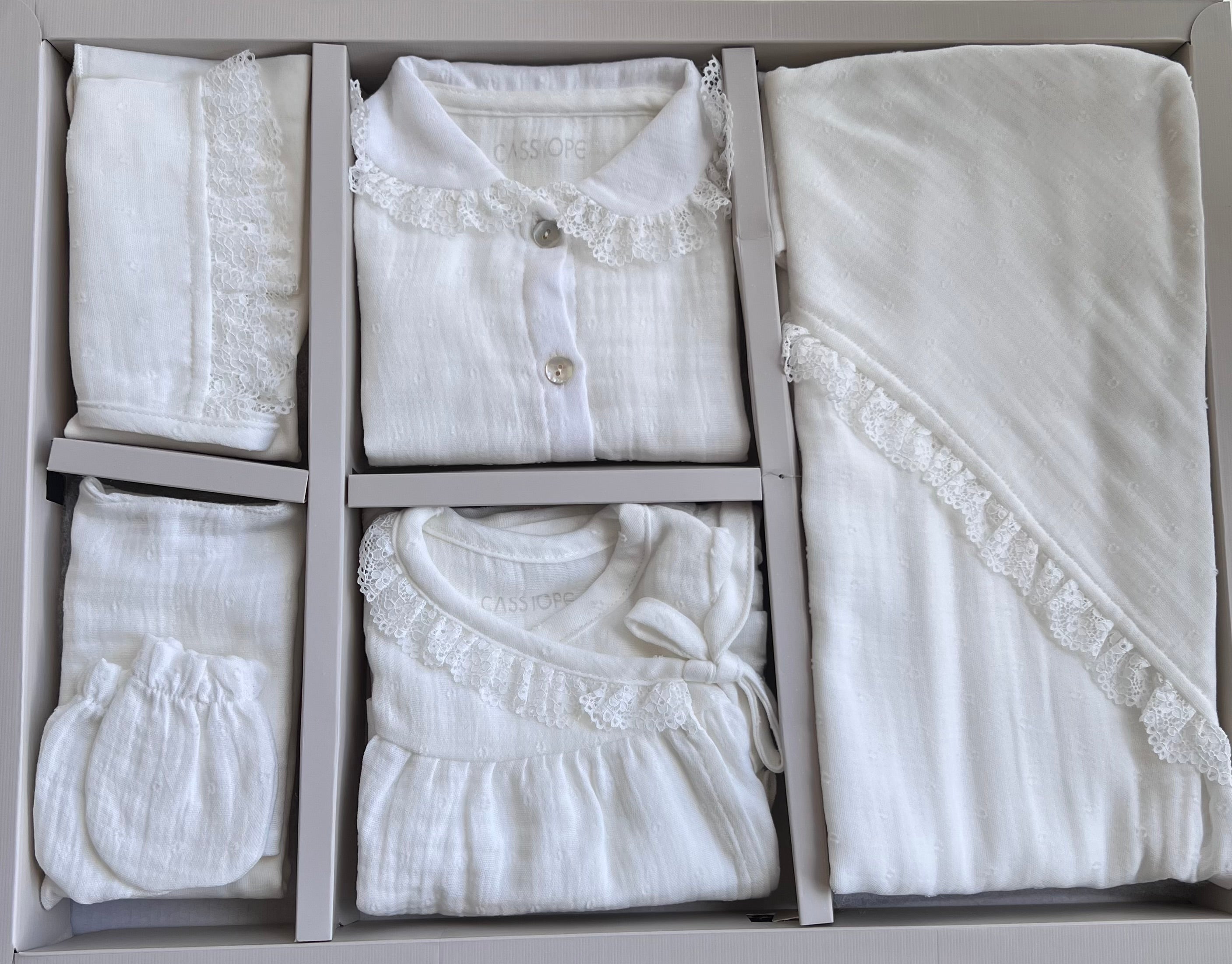 Baby Newborn Musselinzauber 10 Teilig - in Ecru