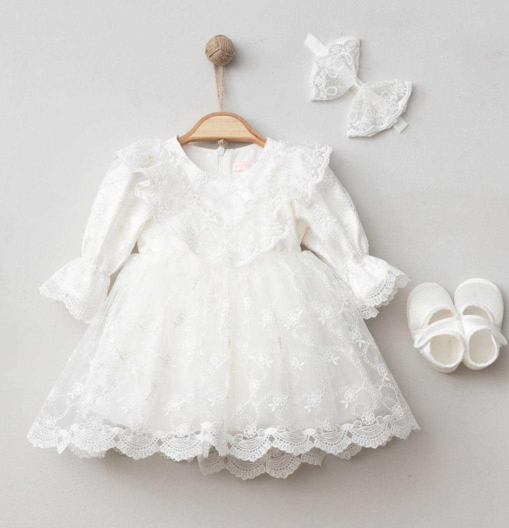 Baby Taufkleid 
Baby Mevlütkleid
Baby Newbornkleid für Hochzeit
Taufset 3 Teilig
Besondere Anlass 