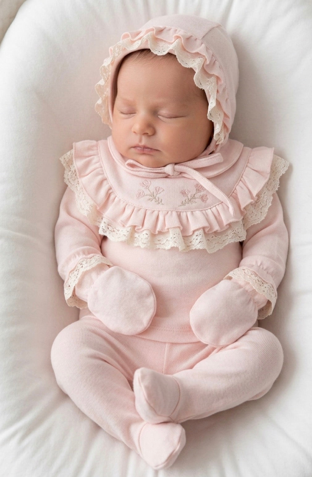 Baby Newborn Set mit Rüschen 5 Teilig