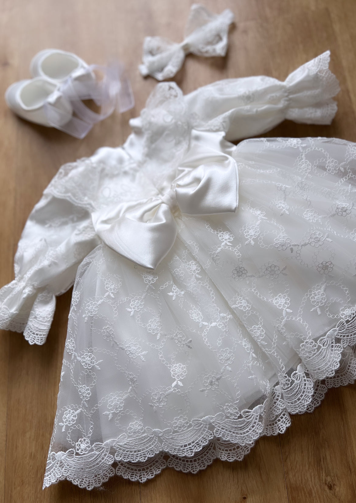 Baby Taufset/Mevlütset - 4 Teilig Deluxe / Creme 0-3 Mon.