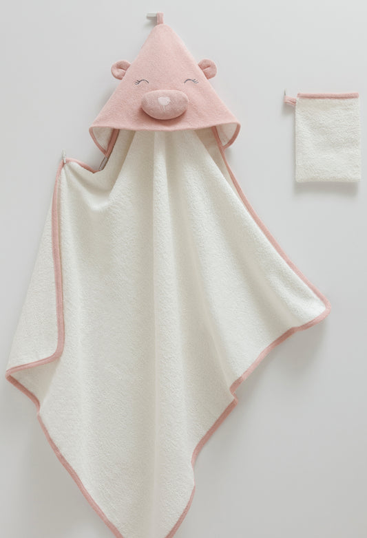 Baby Badeset 2 Teilig Rosa
Handtuch Waschlappen
Baby Newborn

Baby Badetuch Set aus 100% Baumwolle