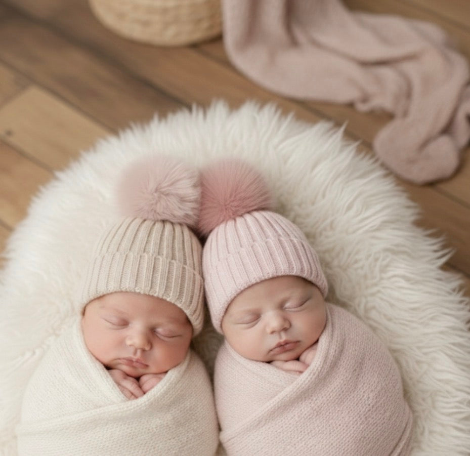 Baby Mütze mit abnehmbaren Bommelmütze (soft)