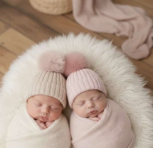 Baby Mütze mit abnehmbaren Bommelmütze (soft)