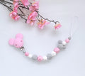 Schnullerkette Rosa Gray Maus