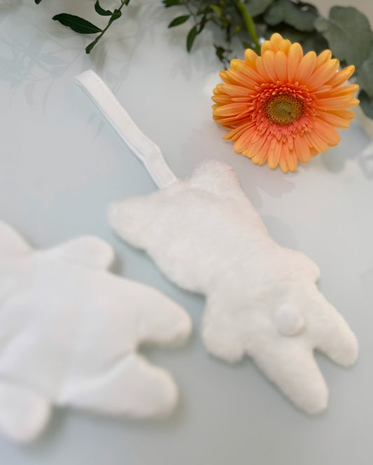 Baby Schnullerband Teddy - Creme - Wellsoft