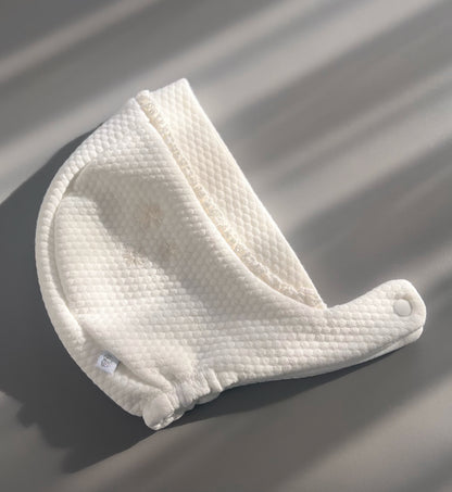 Baby Mütze 3 Blumig - Ecru