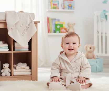 Baby Bademantel beige