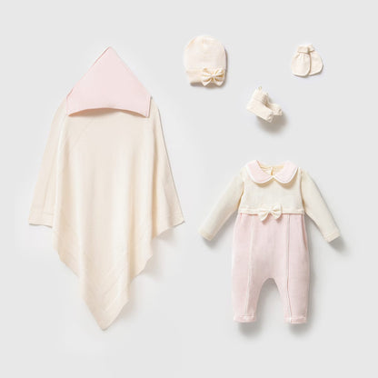 Baby Neugeborenen Set 
Samt Schleife 
Baby Erstausstattung 