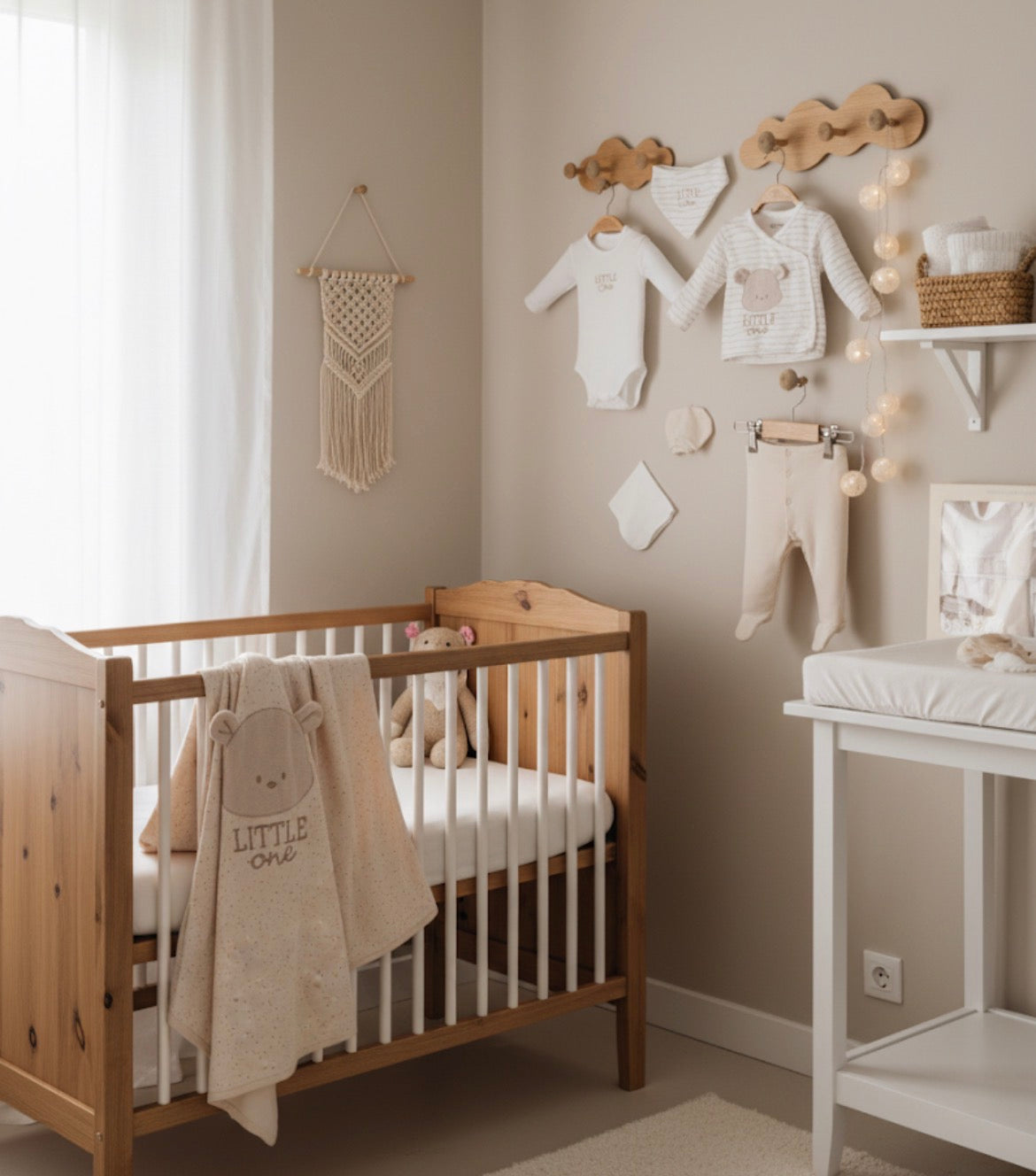 Baby Newborn Set Teddy / 10 Teilig - in Beige