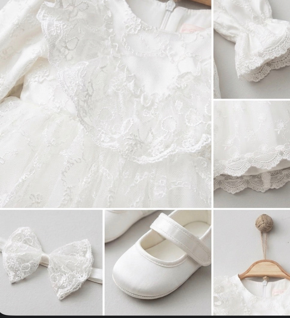 Baby Taufset/Mevlütset - 4 Teilig Deluxe / Creme 3-6 Mon.