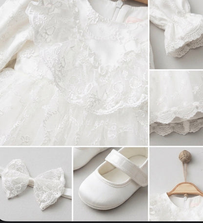 Baby Taufset/Mevlütset - 4 Teilig Deluxe / Creme 3-6 Mon.