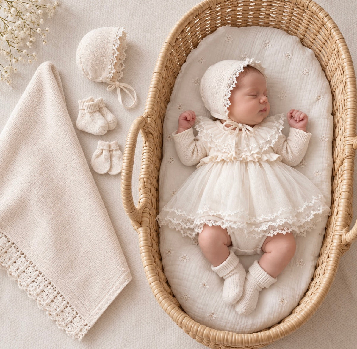 Baby Geschenkset “Pure Elegance” 6 Teilig / Creme