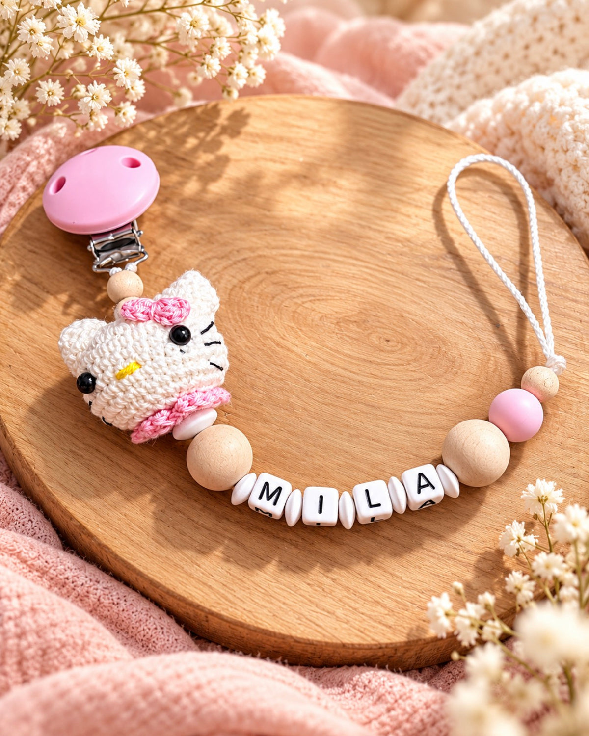 Schnullerkette Cute Kitty - Schnullerketten-Yasi