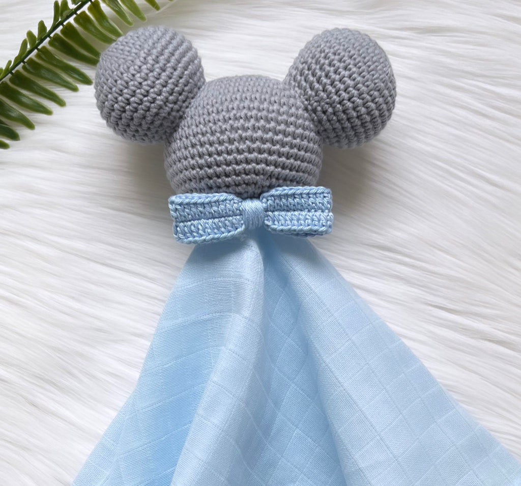 Schnuffeltuch Blaue Maus
Musselin
Baby Spielzeug 