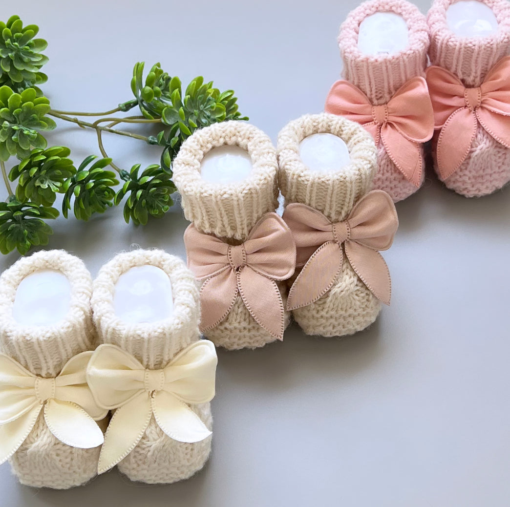 Baby Strickschuhe mit Luxe-Schleife 0-10 Monate
Creme Beige Rosa
