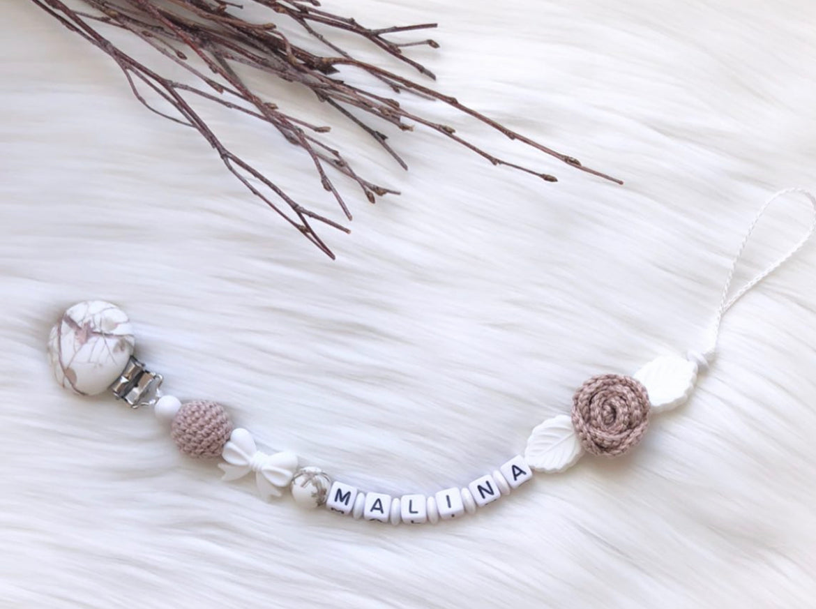 Schnullerkette mit Name Eda