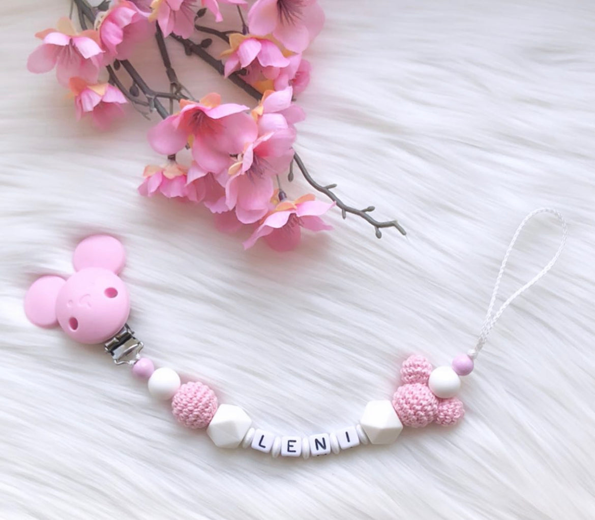 Schnullerkette mit Name Romy
