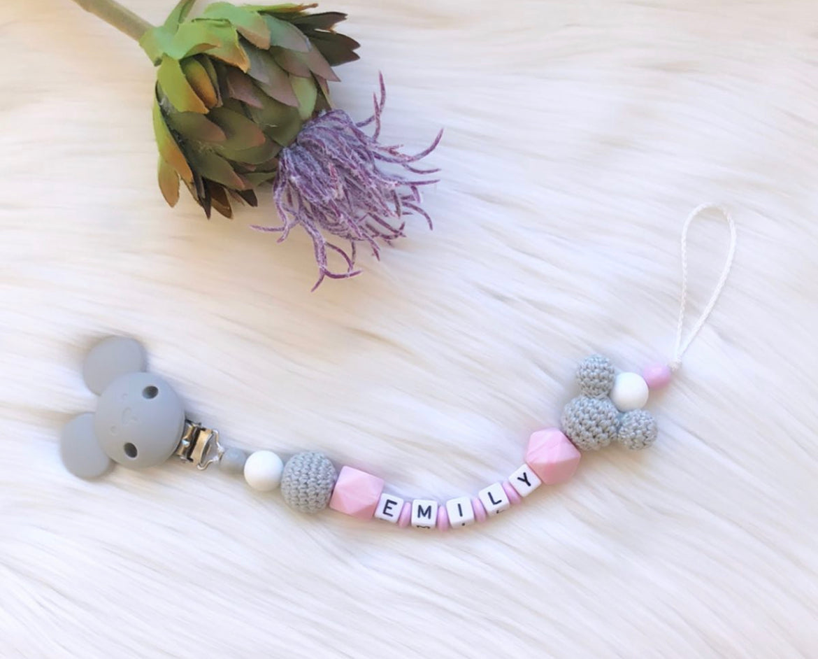 Schnullerkette mit Name Emily