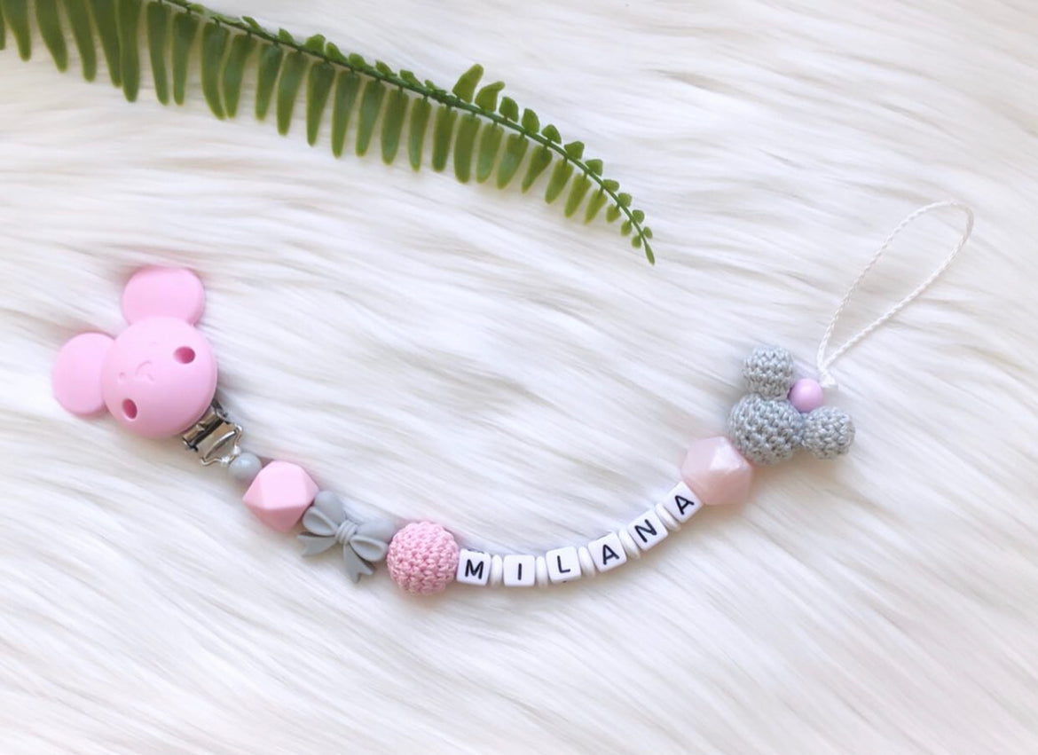 Schnullerkette mit Name Milana