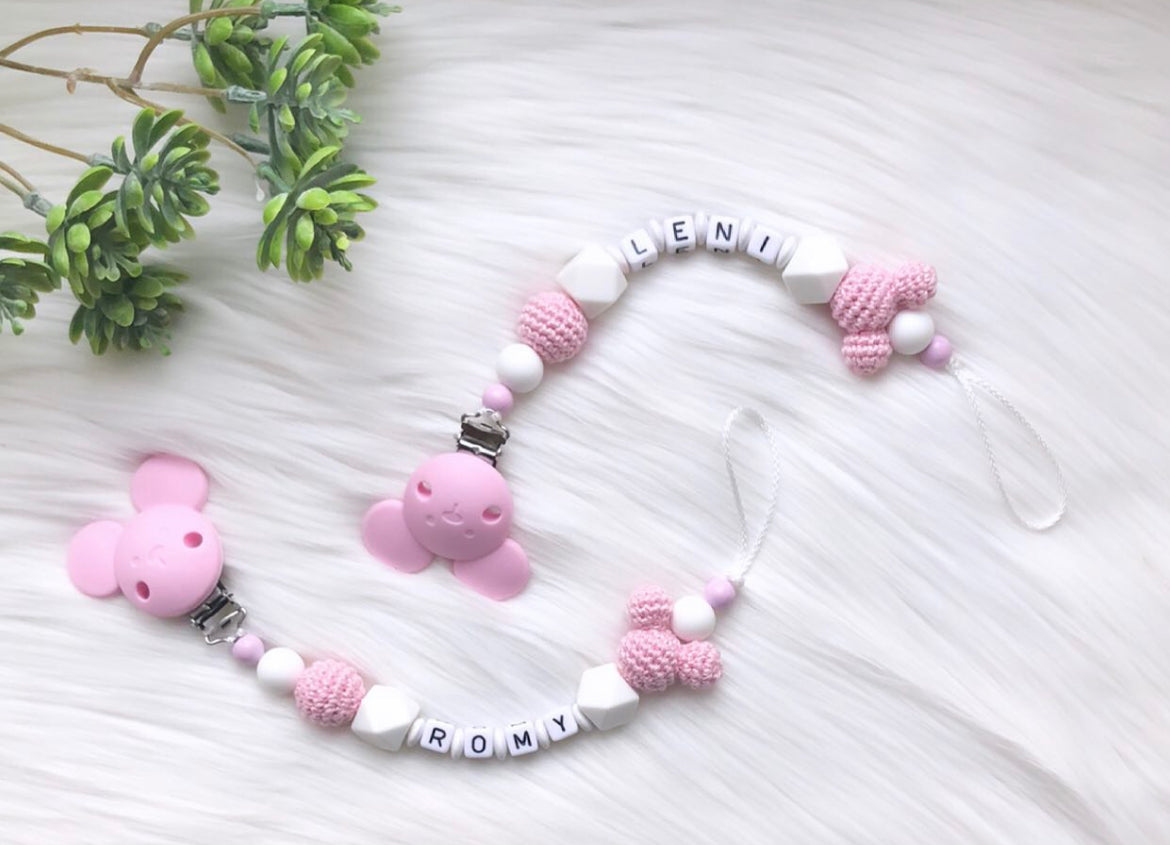 Schnullerkette mit Name Romy