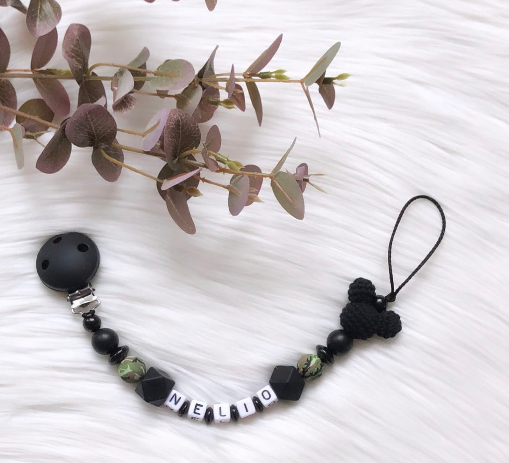 Schnullerkette mit Name Melio
