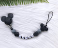Schnullerkette Maus Black