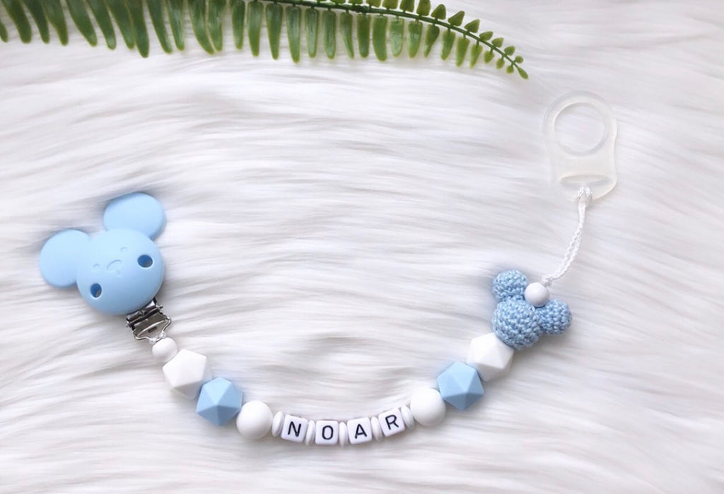 Schnullerkette mit Name Noar