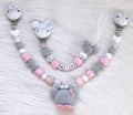 Wagenkette Rosa Maus mit Häkel-Maus-Anhänger