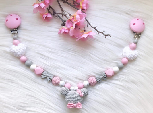 Wagenkette Rosa Maus mit Herzen