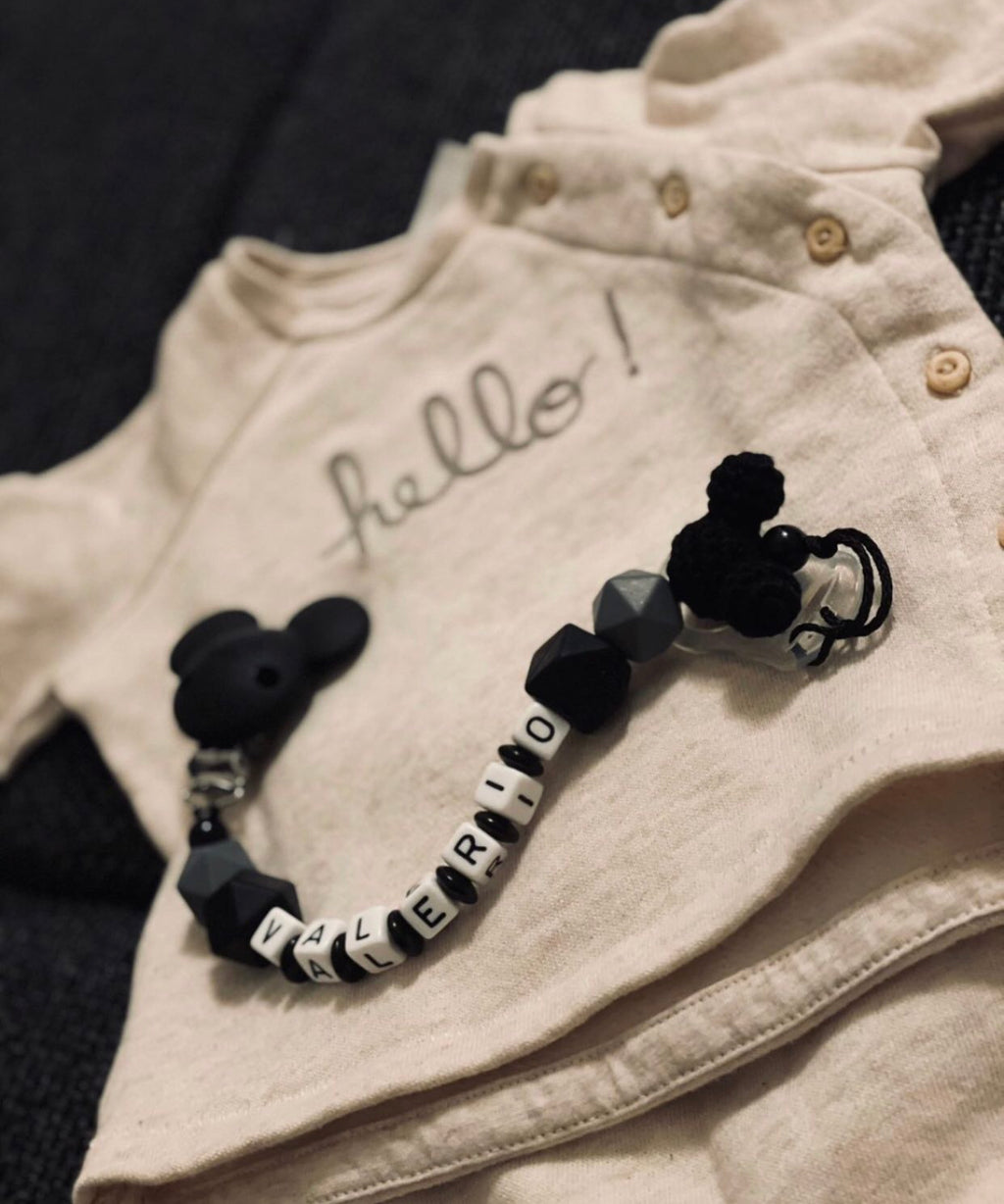 Schnullerkette mit Name Aaron