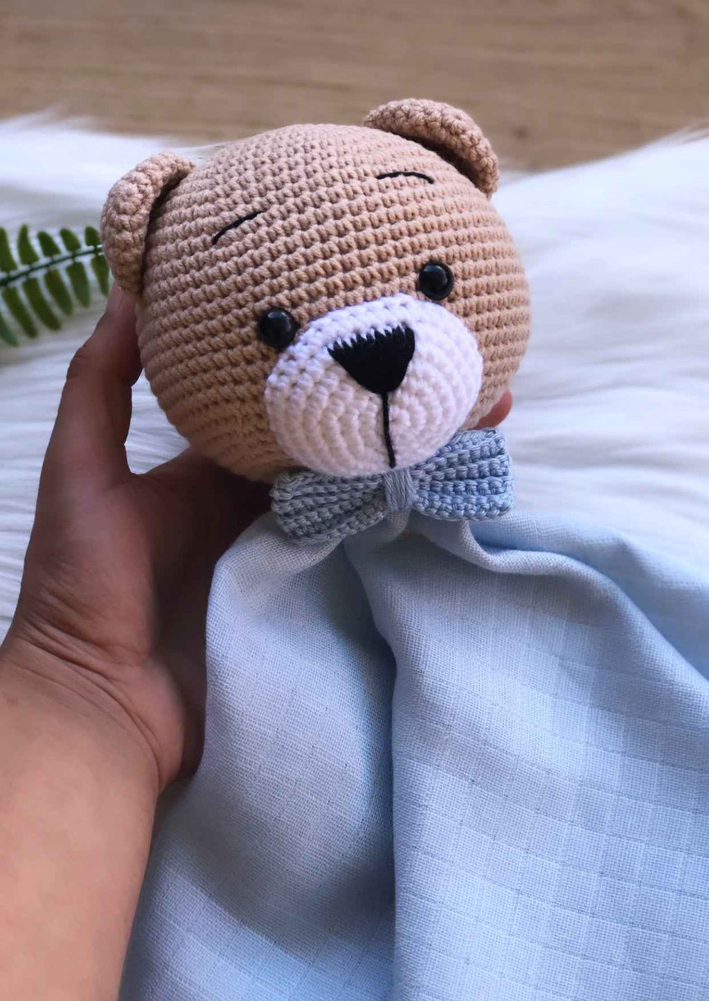 Baby Schnuffeltuch Sweet Bär - Schnullerketten-Yasi